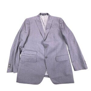 Banana Republic Marzotto Blazer 42R Gray Slim Striped Surgeon Cuffs